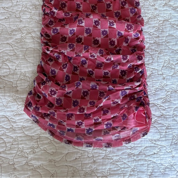 Urban Outfitters Mini Dress with Ruched Sides—Pink & Purple - Picture 5 of 8